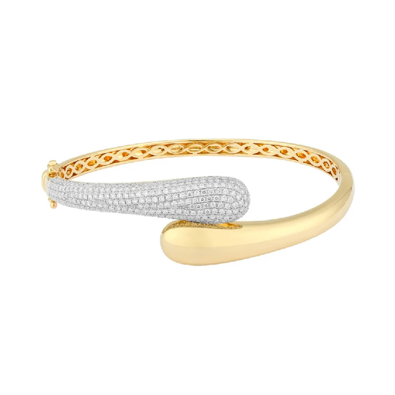 Custom Wedding Bangles-Full Diamond Dome Bangle