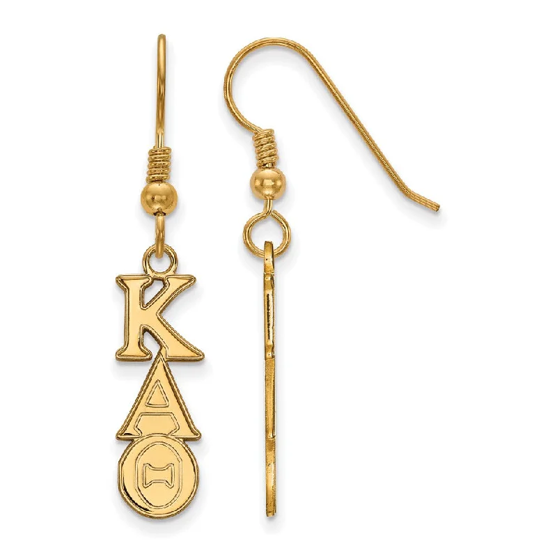 Colorful Earrings for Weddings-14K Plated Silver Kappa Alpha Theta Dangle Small Earrings