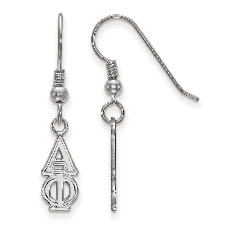 Sterling Silver Earrings-Sterling Silver Small Alpha Phi Dangle Earrings