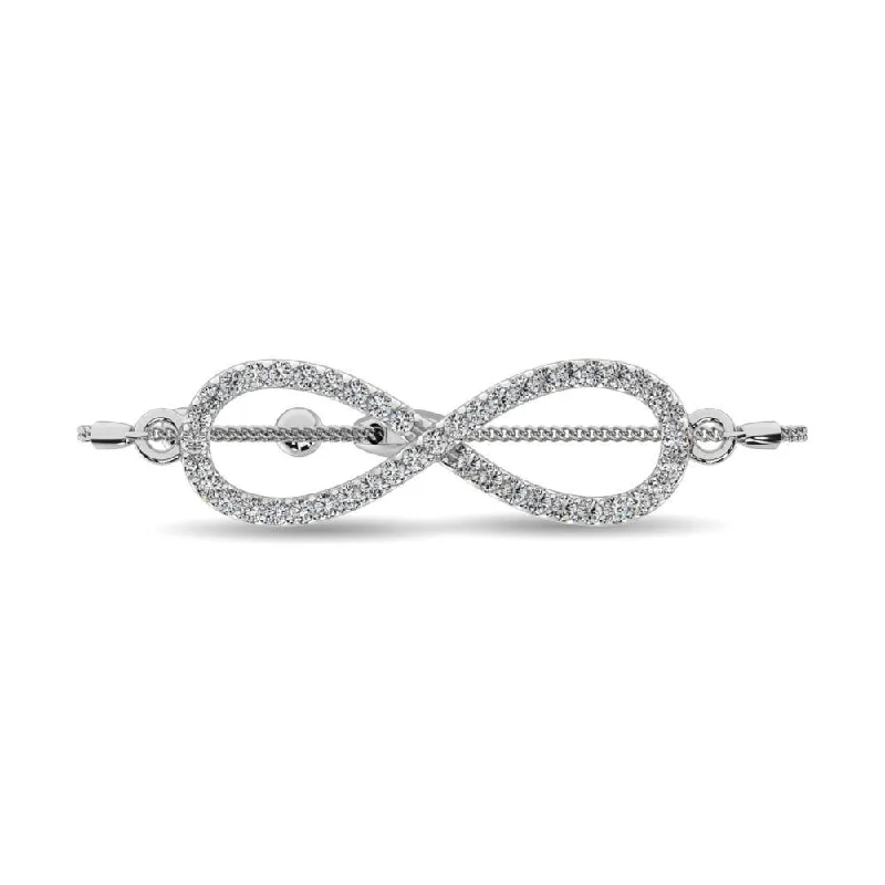 Unique Wedding Bracelets-Diamond Infinity Bracelet 1/6 ct tw in Sterling Silver