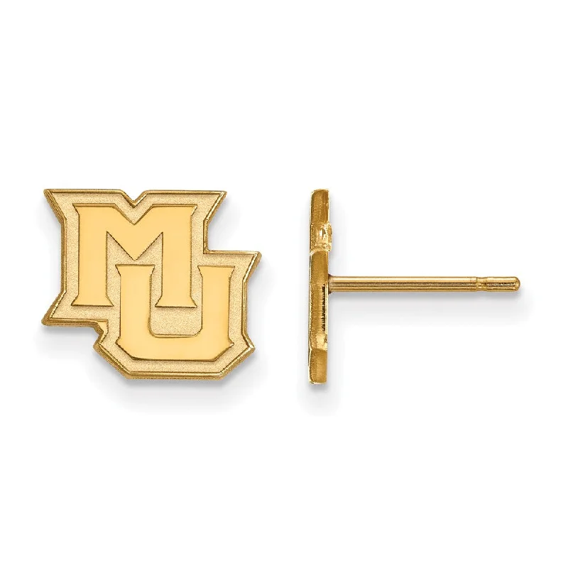 Elegant Drop Earrings-14k Gold Plated Silver Marquette University XS (Tiny) Post Earrings