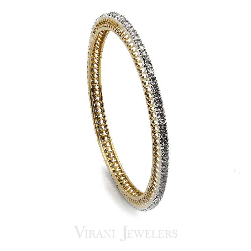 Vintage Gold Bangles-18K Gold 2 Piece Diamond Bangles