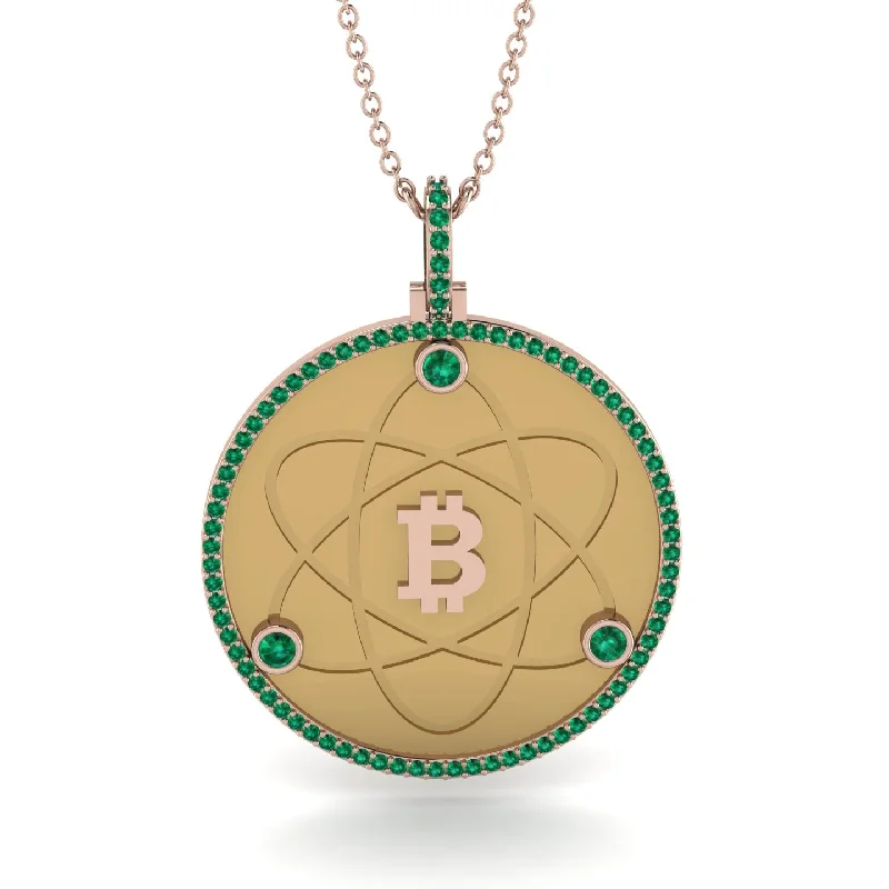 Trendy Necklaces for Women-Bitcoin Emerald Atom Necklace - Kingston No. 11