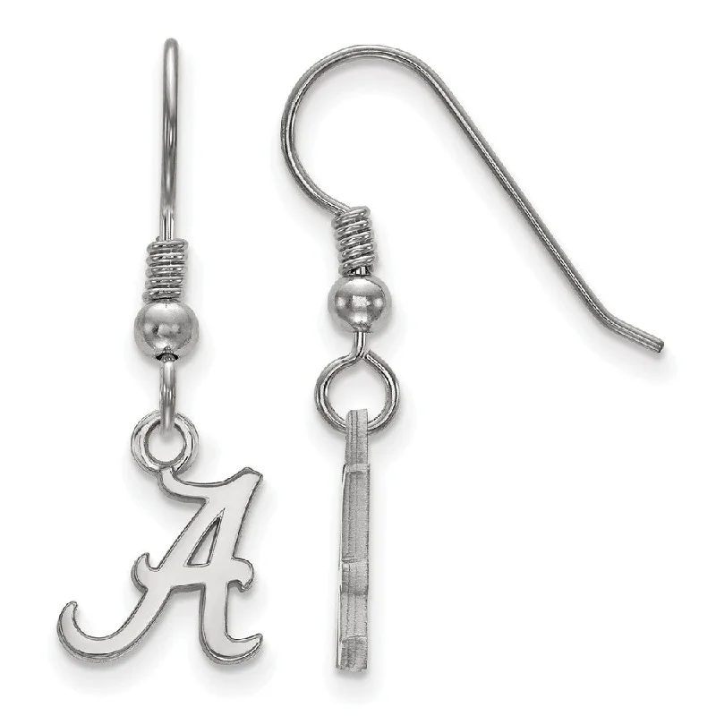 Custom Wedding Earrings-Sterling Silver University of Alabama XS (Tiny) Dangle Wire Earrings