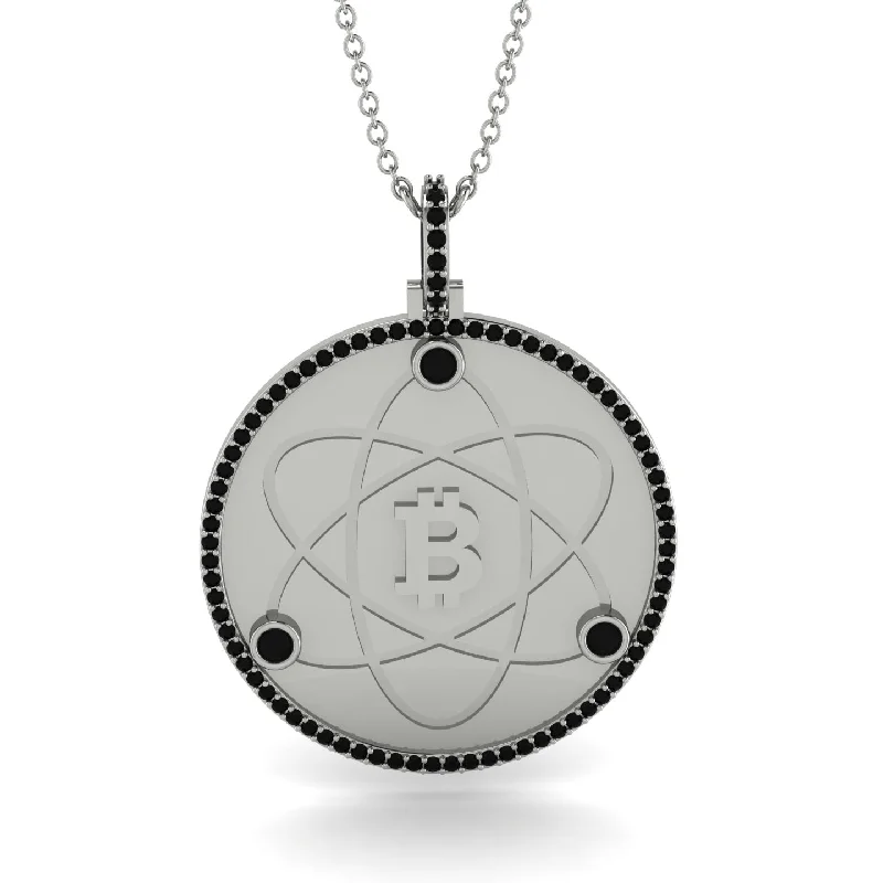 Fine Gemstone Necklaces-Bitcoin Black Diamond Atom Necklace - Kingston No. 27