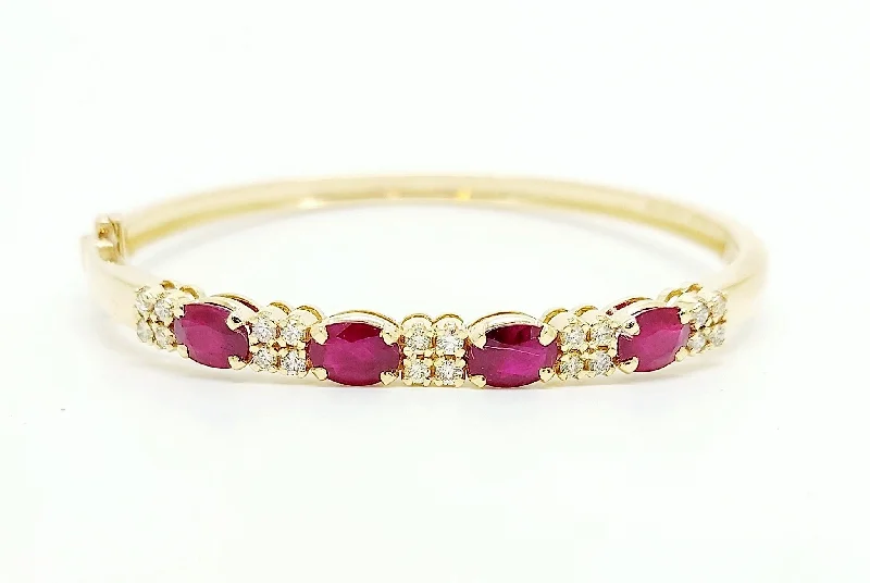 Elegant Diamond Bangles-RUBY & DIAMOND BANGLE AD NO. 2661