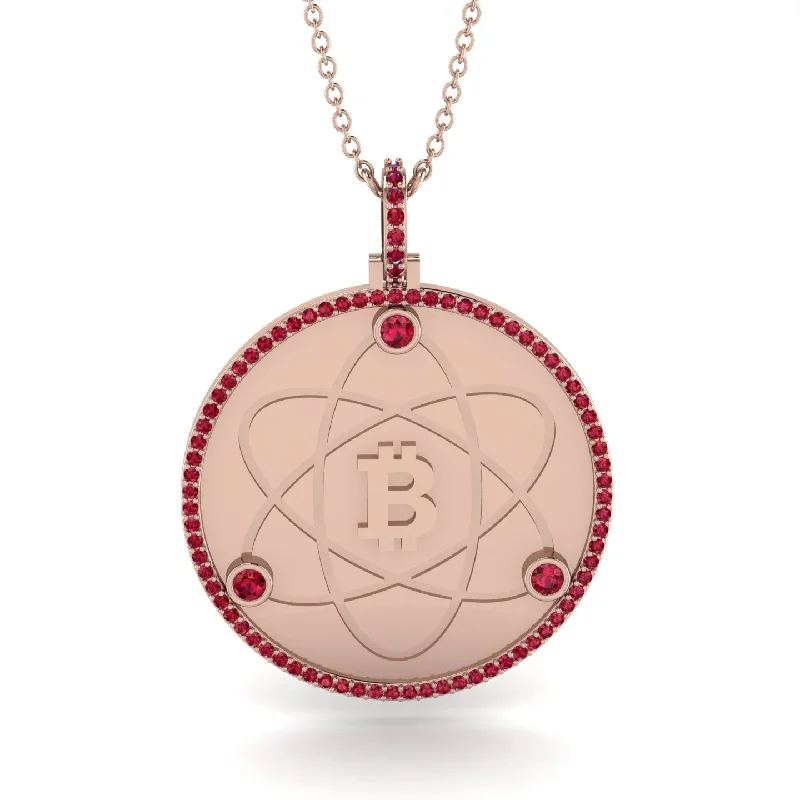 Simple Gemstone Necklaces-Bitcoin Ruby Atom Necklace - Kingston No. 32