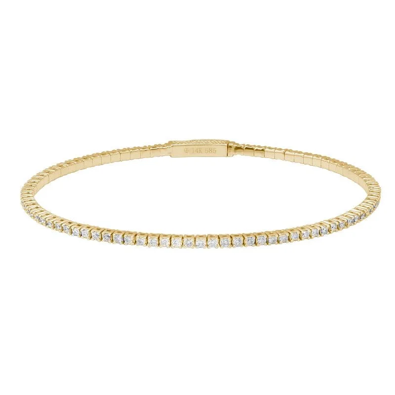 Unique Gold Bangles-Flexible Diamond Bangle