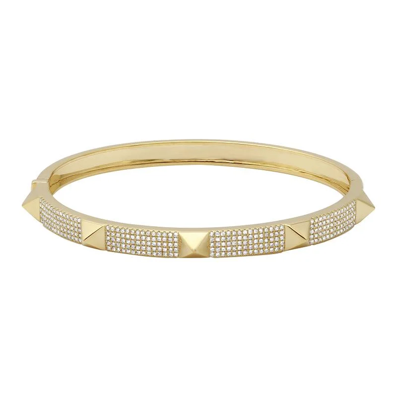 Vintage Wedding Bangles-Large Gold Studs Bangle