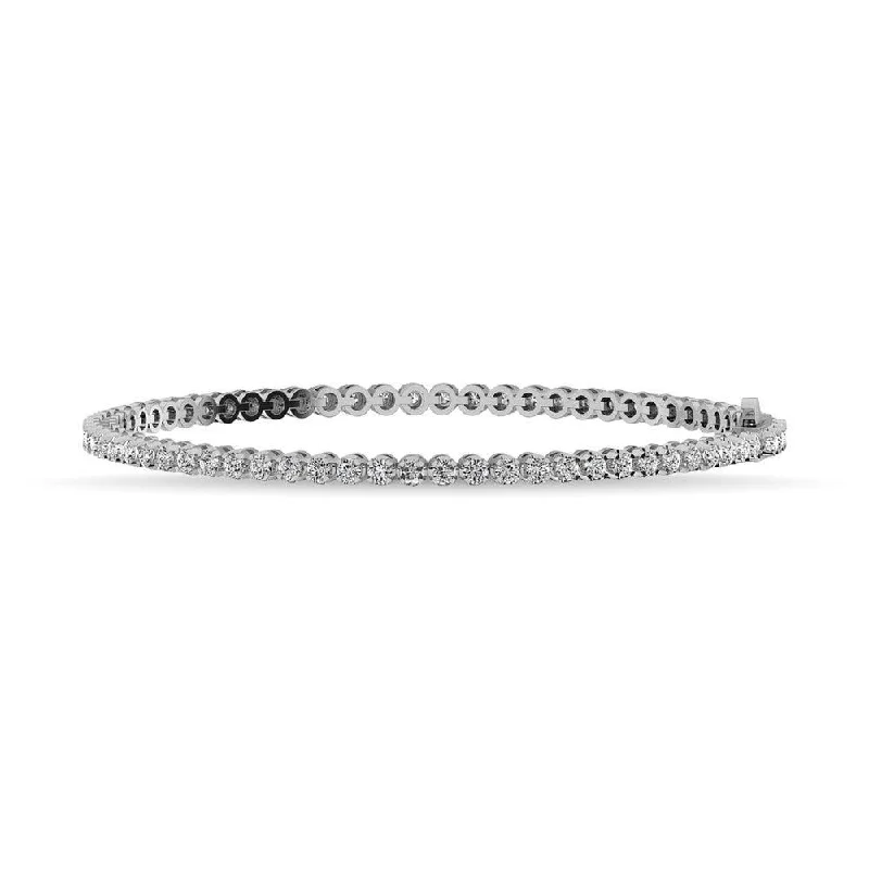 Adjustable Leather Bracelets-Diamond 1 Ct.Tw. 14K White Gold  Tennis Bracelet