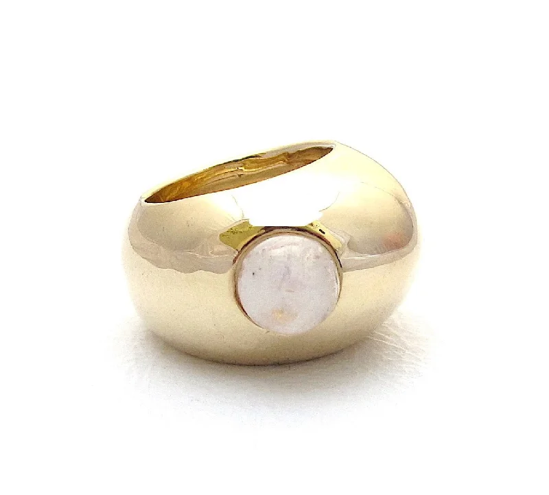 Fashionable Wedding Ring Sets-Pebble Moonstone Ring