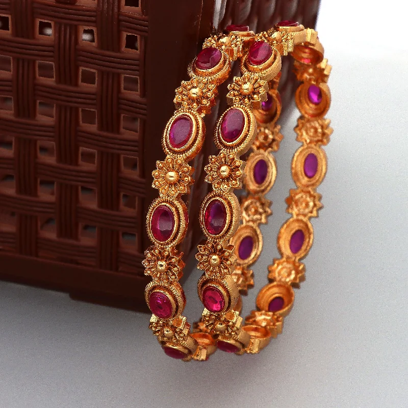 Elegant Bridal Bangles-Designer Matt Kempu Bangle ZBGL10774