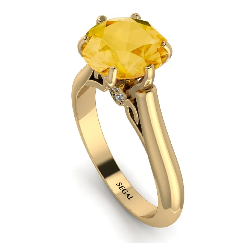 Modern Gold Rings-3ct Citrine Engagement Ring - June No. 601