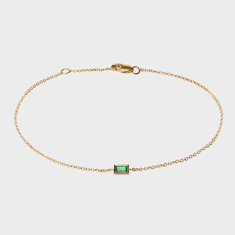 Luxury Tennis Bracelets-Gemstone Baguette Bezel Bracelet