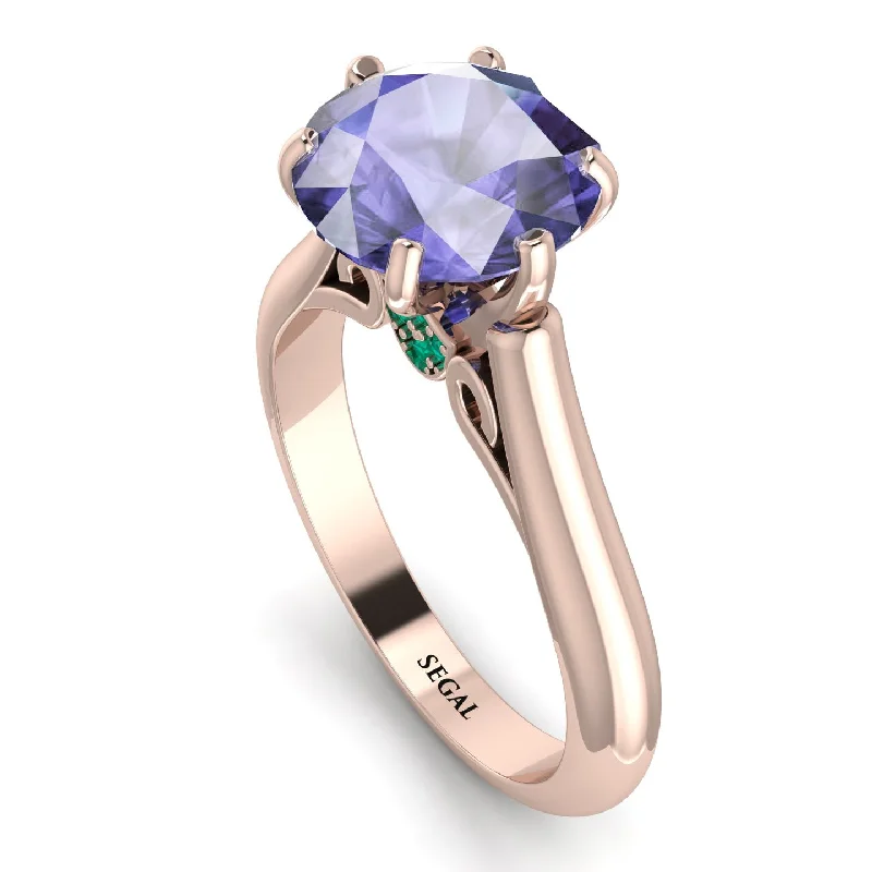 Fashionable Gemstone Wedding Rings-3ct Tanzanite Engagement Ring - June No. 205