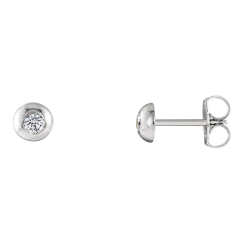 Classic Drop Earrings-5mm 14k White Gold 1/8 CTW (G-H, I1) Diamond Domed Stud Earrings