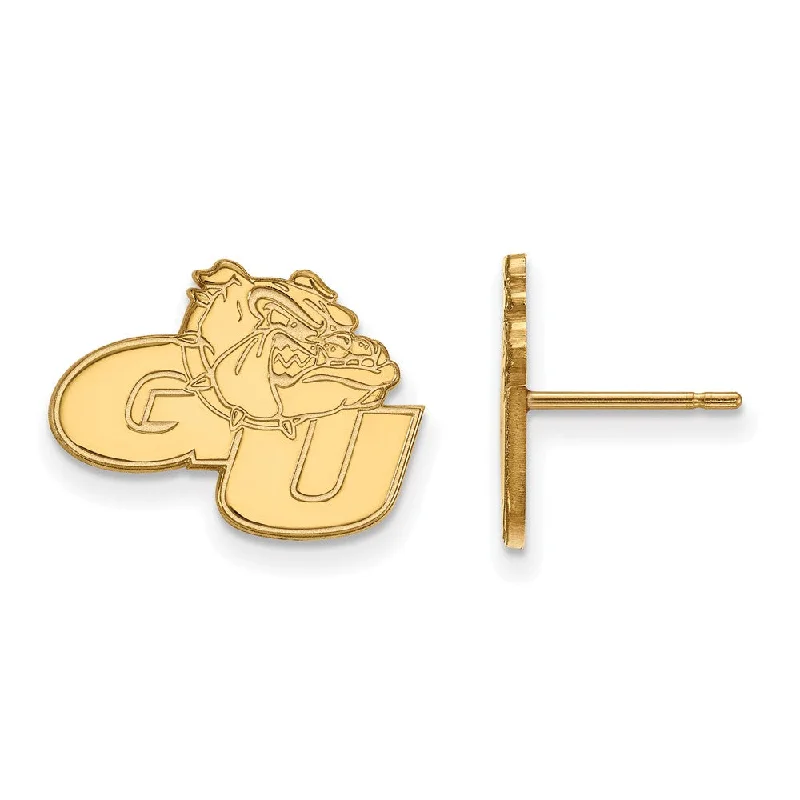 Stylish Stud Earrings-14k Gold Plated Silver Gonzaga University Small Post Earrings