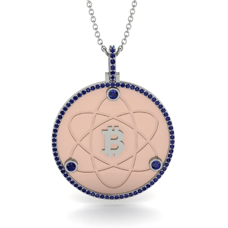 Colorful Necklace Pendants-Bitcoin Sapphire Atom Necklace - Kingston No. 42