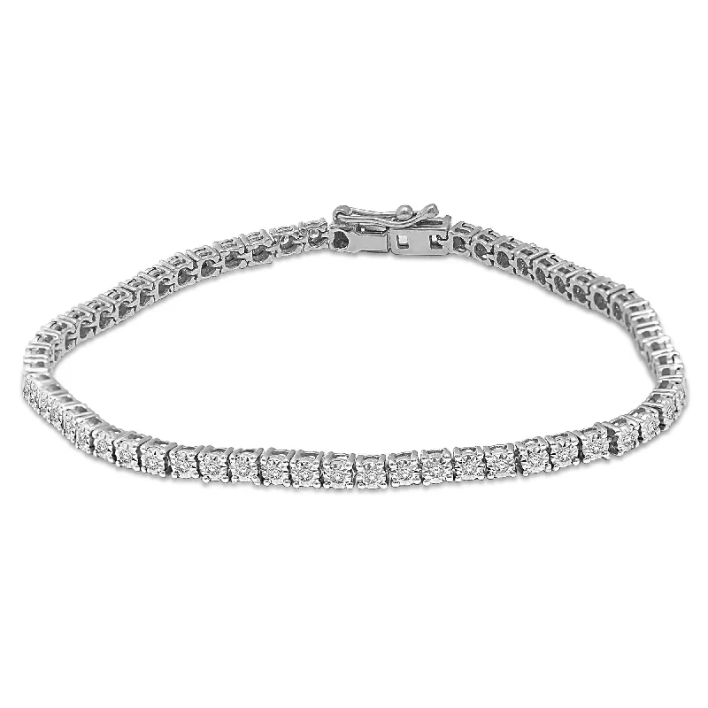 Personalized Birthstone Bracelets-10K White Gold 1/2 Ct.Tw.Diamond Bracelet