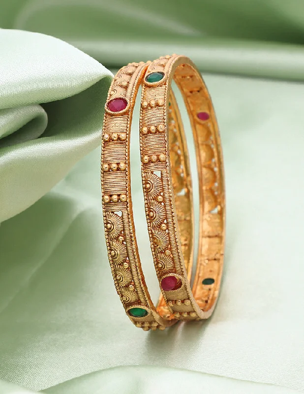 Wedding Bangles for Women-Designer Matt Stone Bangles ZBGL11093