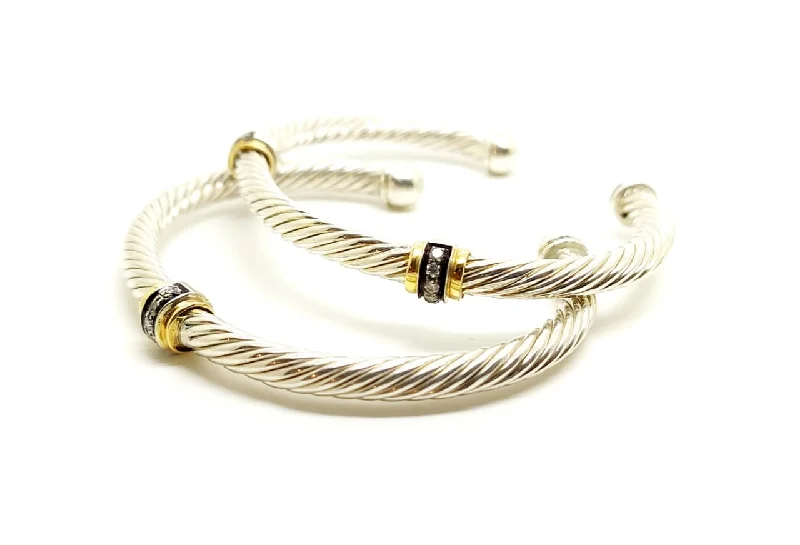 Customizable Wedding Bangles Sets-Stackable Cable Collection Bangle in Diamond( price for 1 pc)