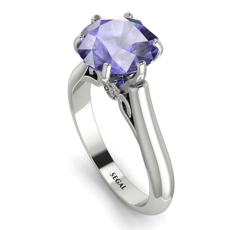 Gold and Silver Rings-3ct Tanzanite Engagement Ring - June No. 203