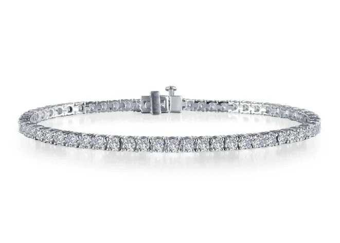 Customizable Leather Wedding Bracelets-Sterling Silver 5.25 CTW Simulated Diamond Tennis Bracelet by Lafonn