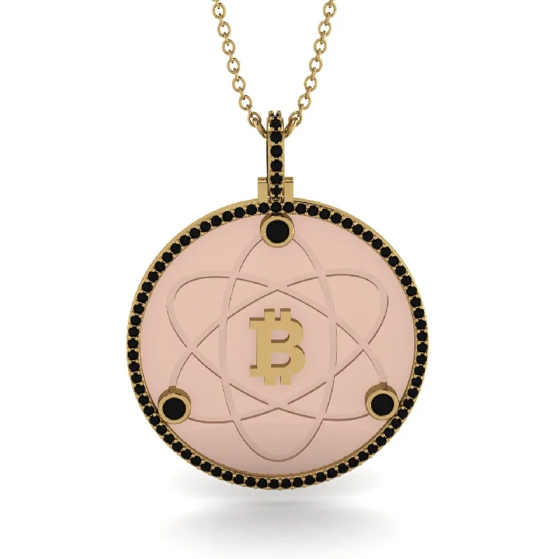 Fashionable Gemstone Necklaces-Bitcoin Black Diamond Atom Necklace - Kingston No. 22