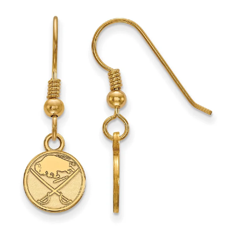 Luxury Diamond Earrings-SS 14k Yellow Gold Plated NHL Buffalo Sabres XS Dangle Earrings