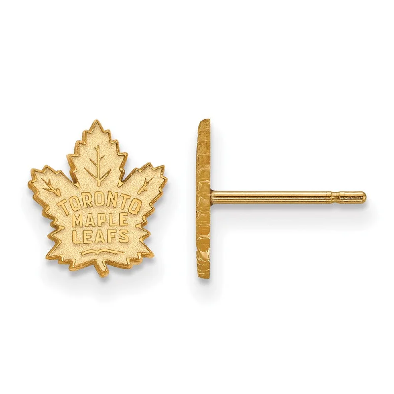 Cute Drop Earrings-10k Yellow Gold NHL Toronto Maple Leafs XS Post Earrings