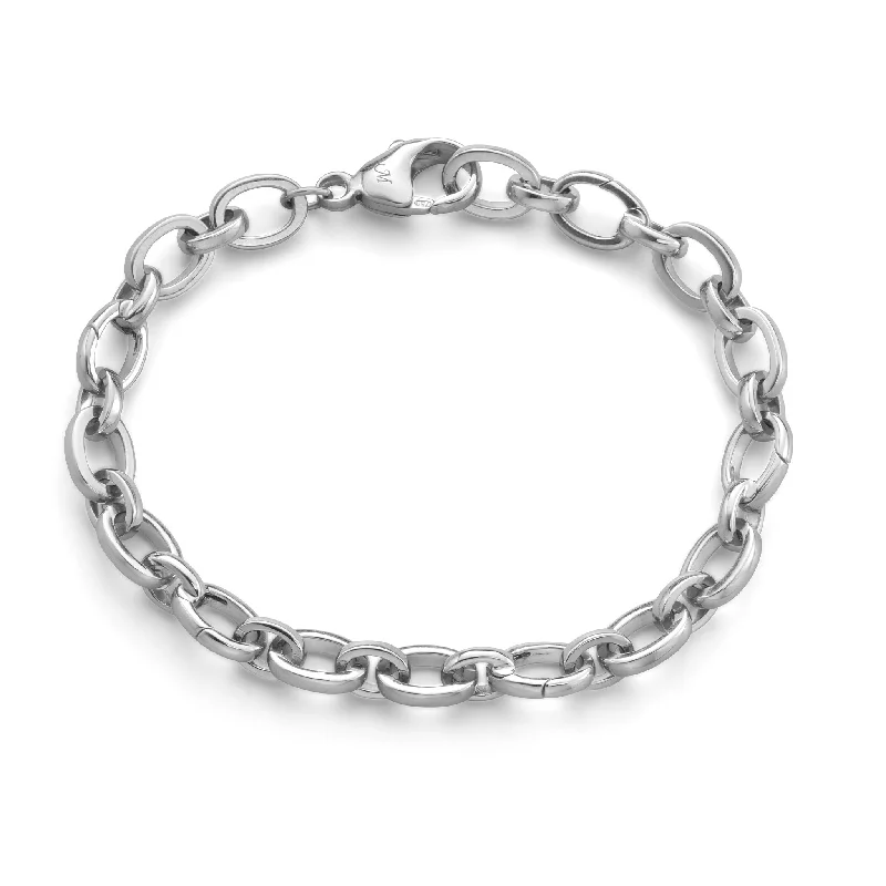 Chunky Bracelets for Women-Monica Rich Kosann "Audrey" Silver Linked Charm Bracelet