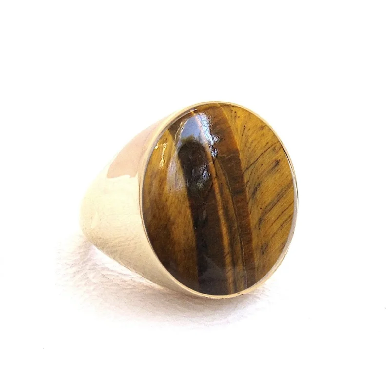 Fashionable Statement Rings-Balloon Tiger's Eye Ring