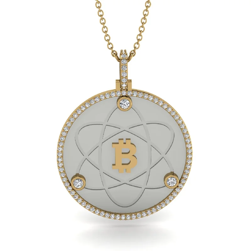 Handcrafted Gemstone Pendant Necklaces-Bitcoin Diamond Atom Necklace - Kingston No. 7