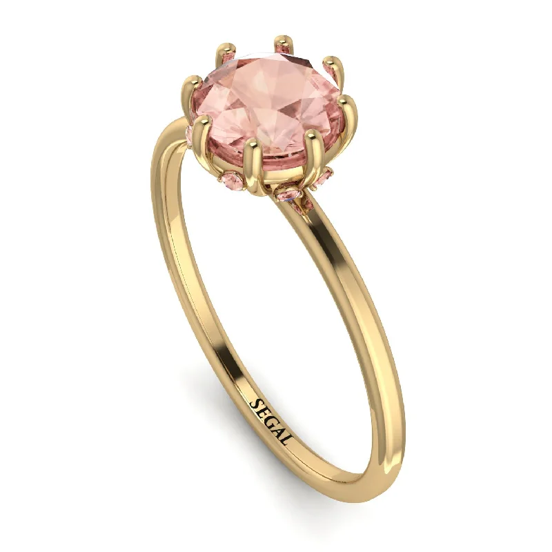 Men’s Custom Rings-Classic Morganite Ring With Hidden Stones - Elliana No. 901