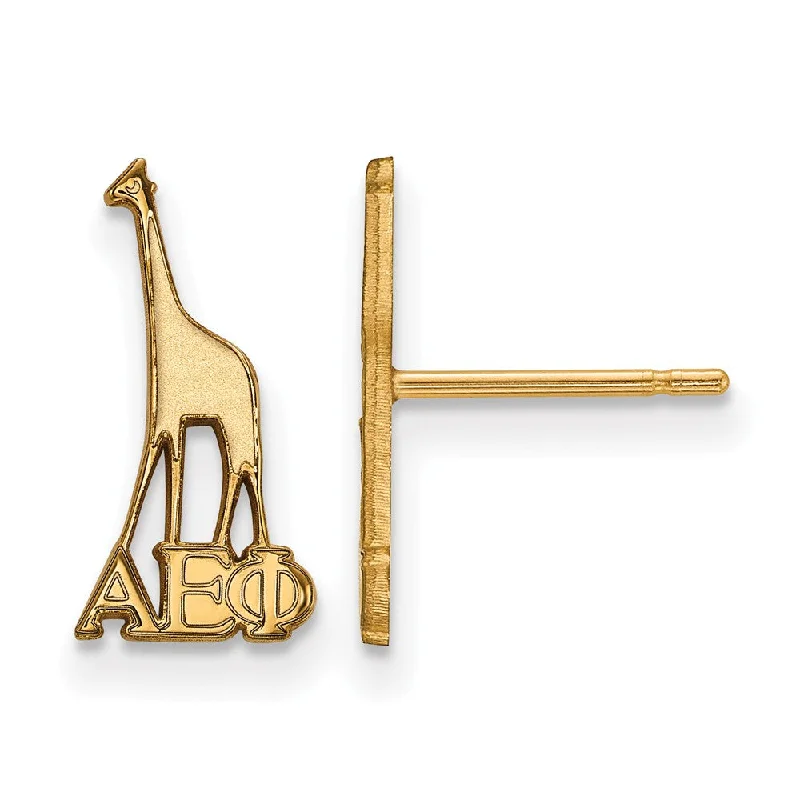 Fashionable Ear Cuffs-14K Plated Silver Alpha Epsilon Phi XS Post Earrings