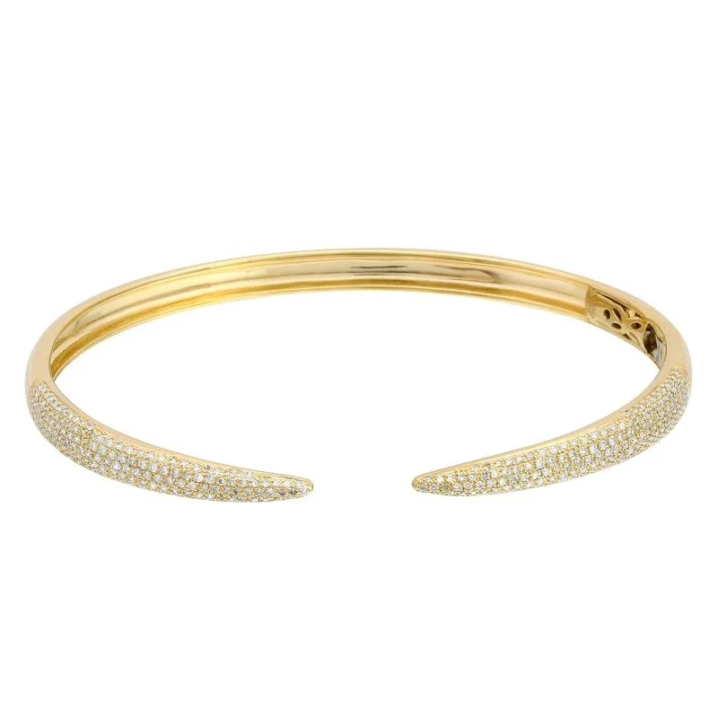 Personalized Wedding Bangles-Diamond Claw Bangle