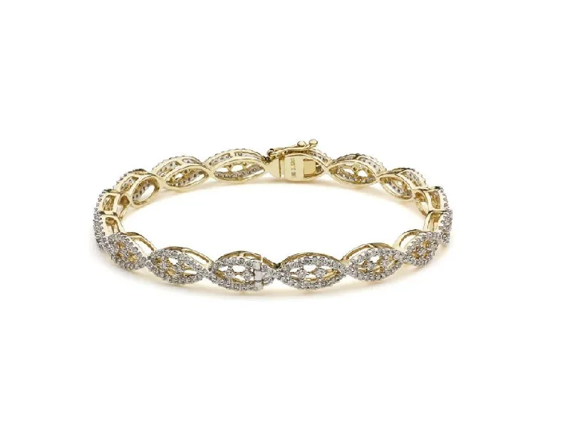 Fashionable Gold Bangle Sets-18K Yellow Gold Diamond Bangle W/ 2.52ct VVS Diamonds & Crossover Pattern