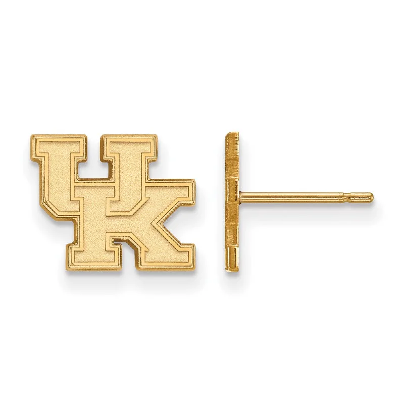 Statement Gemstone Earrings-14k Yellow Gold University of Kentucky XS (Tiny) 'UK' Post Earrings