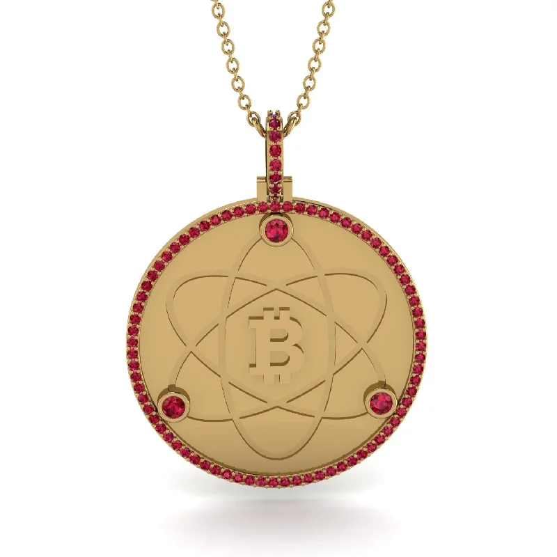 Wedding Pendant Necklaces-Bitcoin Ruby Atom Necklace - Kingston No. 28