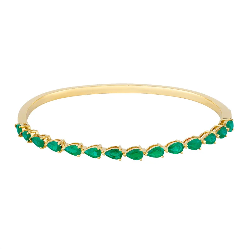 Beautiful Gold Bangles-Gem Pear Bangle