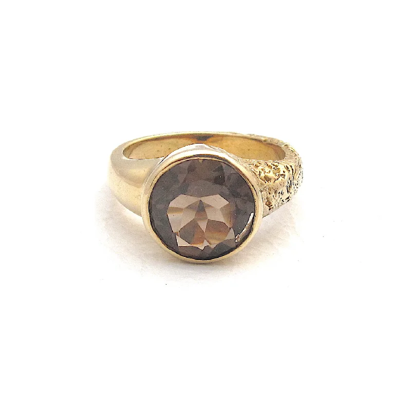 Elegant Wedding Bands-Fragment Smoky Quartz Ring