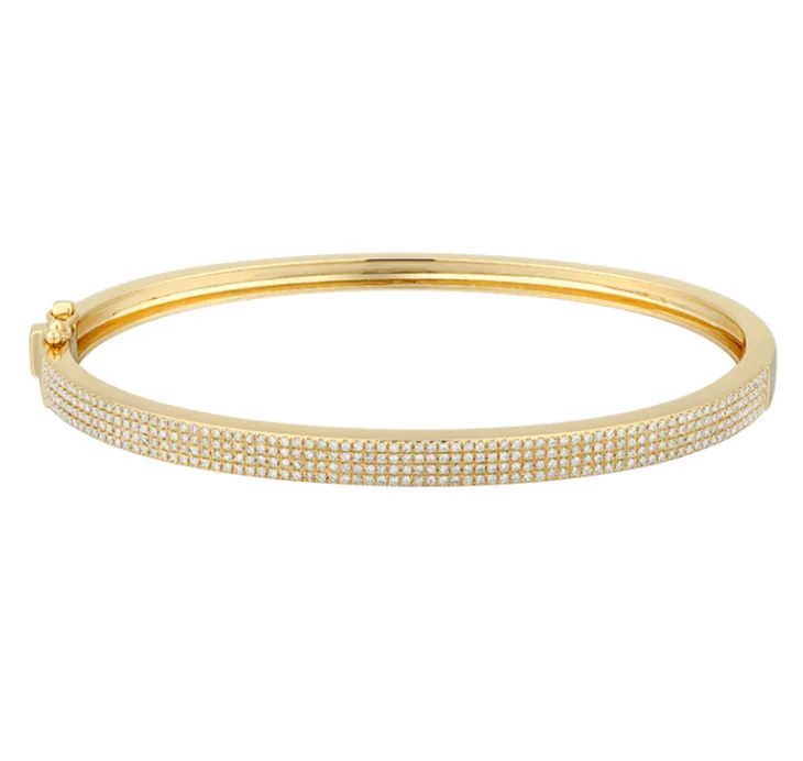 Traditional Wedding Bangles-Four Row Diamond Bangle