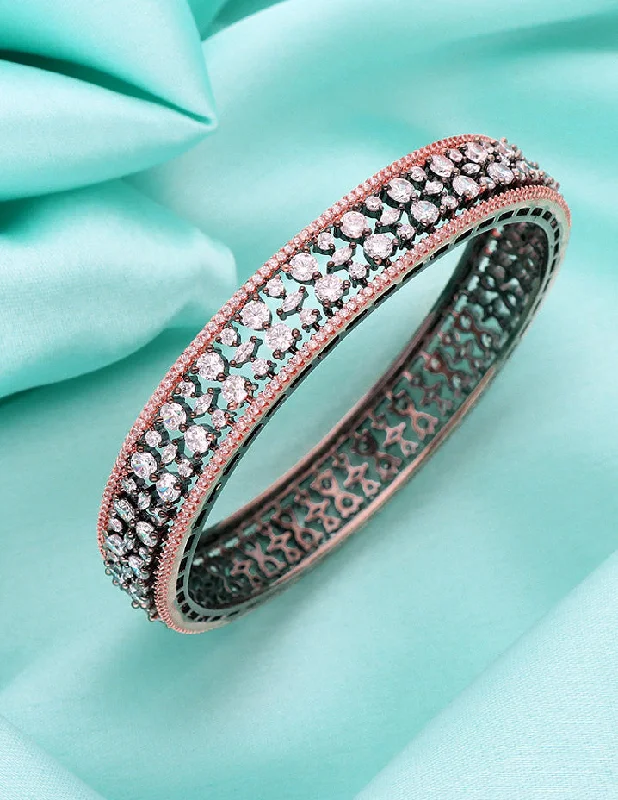 High-End Silver Bangles-Designer Zircon Kada Bangles ZBGL11058