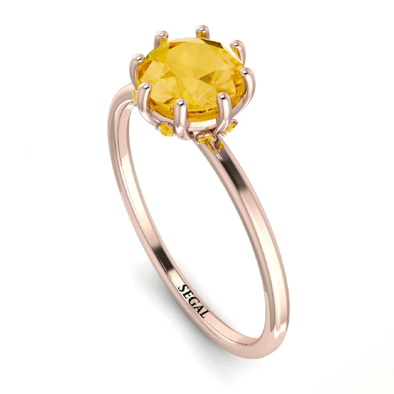 Custom Wedding Bands for Men-Classic Citrine Ring With Hidden Stones - Elliana No. 602