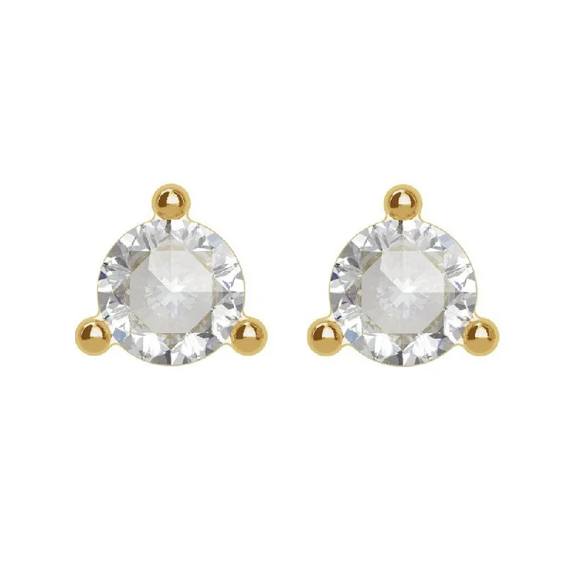 Luxury Gemstone Earrings-14k Yellow Gold Rose-Cut Diamond (VS2/SI1, G-H) Post Earrings