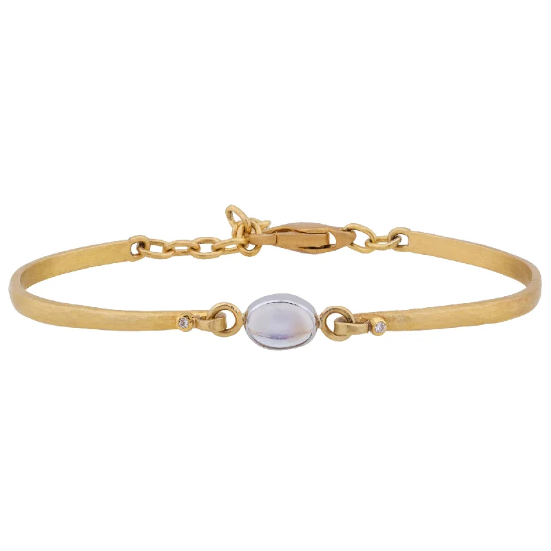 Classic Cuff Bracelets-Lika Behar "Moondance" Bracelet 22K Yellow Gold Rainbow Moonstone