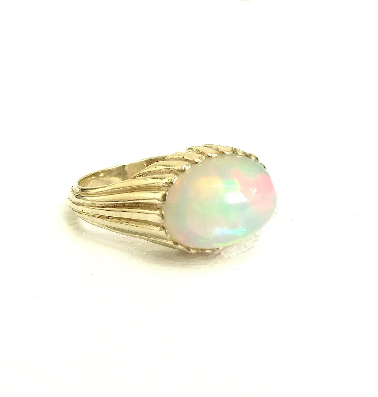 Wedding Ring Bands for Women-Ridge Opal Ring