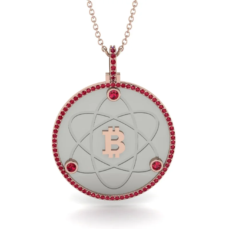 Personalized Infinity Necklaces-Bitcoin Ruby Atom Necklace - Kingston No. 35