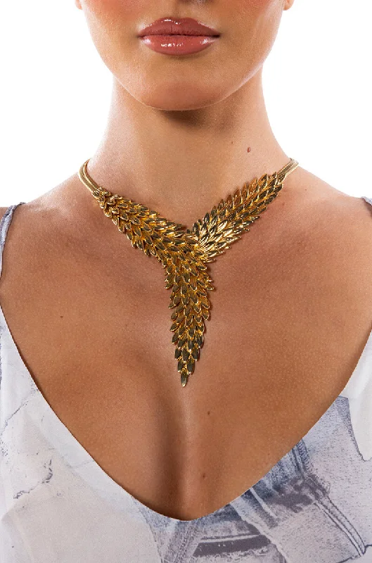 High-Quality Gold Necklaces-THINK TWICE EMBELLISHED NECKLACE