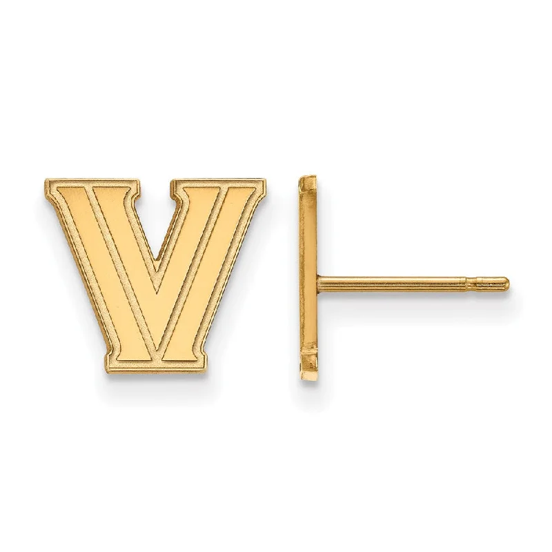 Classic Gold Earrings-14k Gold Plated Silver Villanova University XS (Tiny) Post Earrings